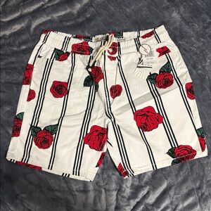 Stylish Rose Patterned Men's Shorts